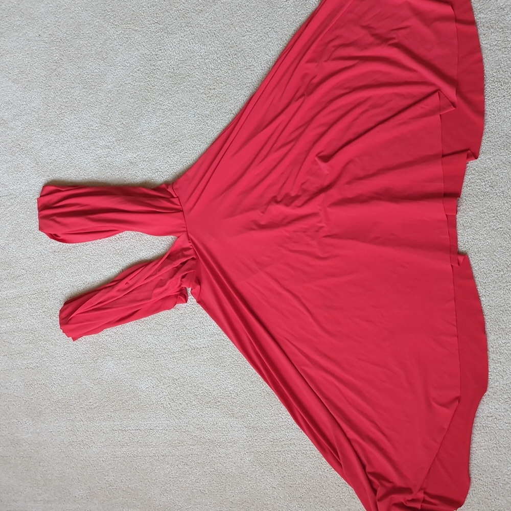 Red wrap dress